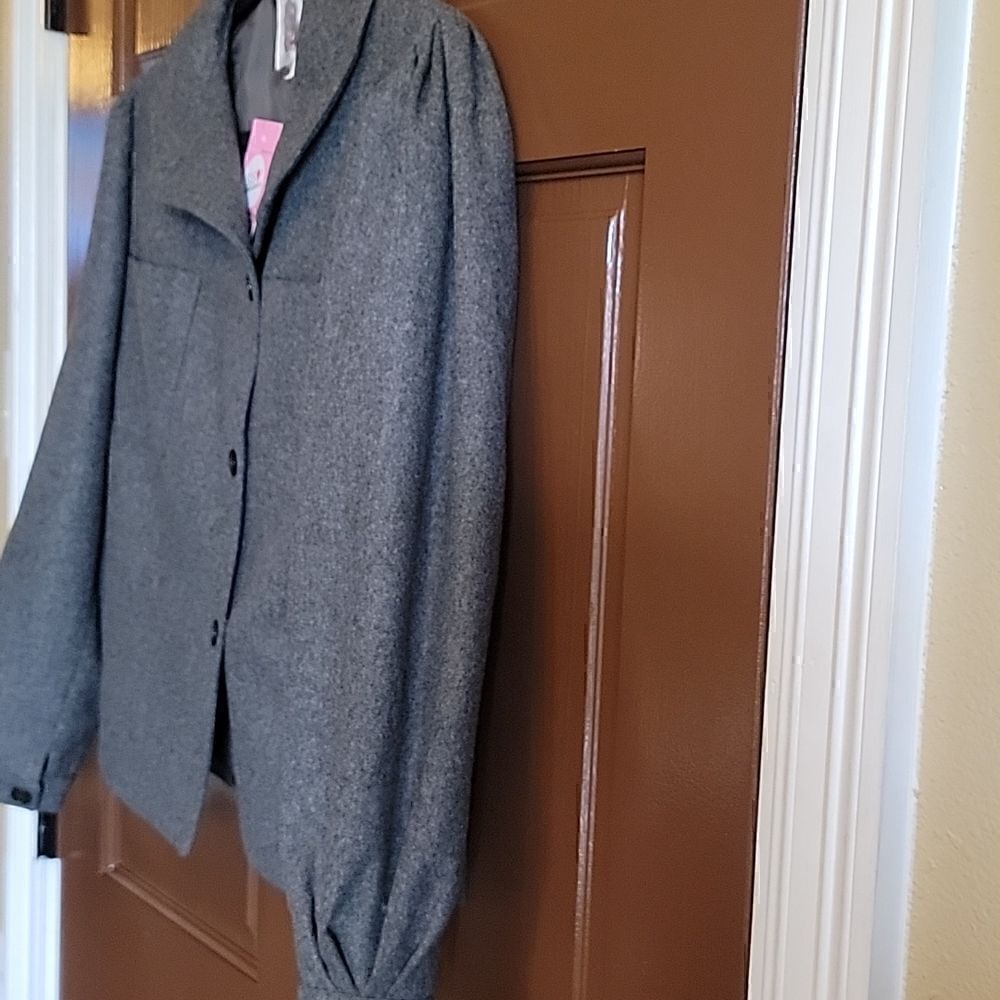 Dana Cote D'azur - Wool blend gray short jacket, round collar , size 38= 6 - Picture 6 of 7